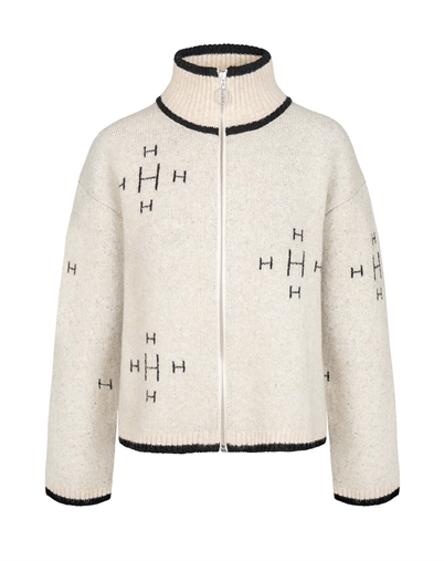 Hést - Iben Zip Strick - Light Beige Melange